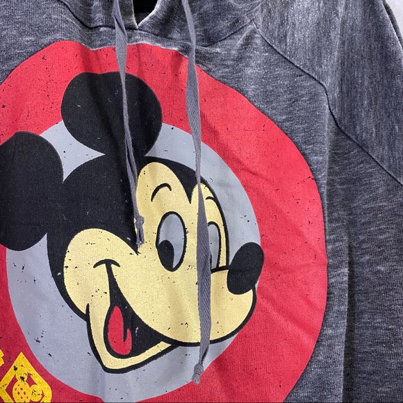 Walt Disney World Mickey Mouse Distressed Graphic Hooded Long Sleeve - Picture 2 of 4